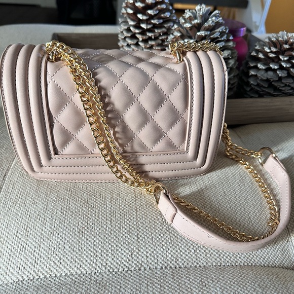 Handbags - Blush Quilted Chain Shoulder Bag